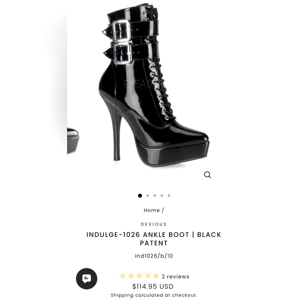 Devious by Pleaser INDULGE-1026 Lace-Up Ankle Platform Boots With Buckles size 9